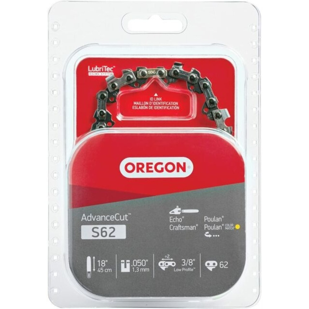Oregon S62 18 in AdvanceCut Saw Chain Black 3/8 LP .050 Gauge 62 Links NEW